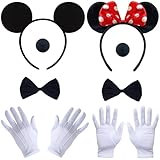 ATOWORLD Mouse Kostüm Damen Kinder Mädche Erwachsene mit Mouse Ohren Haarreif Nase Handschuhe...