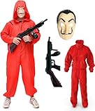 TK Gruppe Timo Klingler Kostümheld® 3 in 1 Unisex Kostüm Set - Haus des Geldes für Erwachsene...