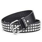 YSTrillion Pyramid Nietengürtel, Studded Gürtel,PU Leder Punk Gürtel Metall Gürtel für Jeans,...