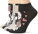 Disney Damen Nightmare Before Christmas No Show, 5er-Pack Lässige Socke, Pink Multi, 42-44.5 EU