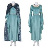AYYOHON Arwen Kostüm Königin Arwen Cosplay Kleid Damen Mittelalter Kleid Kapuzenumhang Mantel...