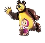 Ballonim® Mascha und der Bär Luftballons 90cm/ 45cm Folienballon Party DekorationGeburtstag...