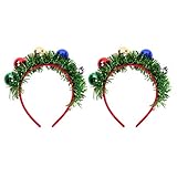 Amosfun 2 Stücke Weihnachten Haarreif mit Weihnachtskugeln Haarschmuck Kopfschmuck Kopfbedeckung...