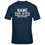 CrazyShirt Herren T-Shirt Dschungel Camp Wunschname Wunschnummer Dschungelcamp (M, Dunkelblau/Druck...