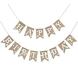 Girlande Geburtstag Happy Birthday Deko Leinen Geburtstagsgirlande Wiederverwendbar Happy Birthday...