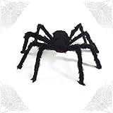 OUOQI Halloween-Spinne,Haarige Spinne,Riesenspinne,75cm Halloween Spinne Deko,Gruselige Spinnen mit...