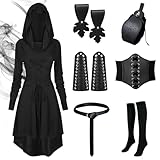 HIQE-FL Renaissance Kostüm,Mittelalter Kleidung Damen,Robe zum Schnüren Mittelalter...
