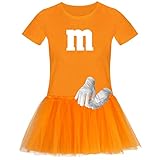 T-Shirt M&M + Tüllrock Karneval Gruppenkostüm Schokolinse 11 Farben Damen XS-3XL Fasching...