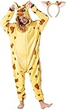 corimori Flauschiges Giraffen-Kostüm für Erwachsene mit Haarreif | Karneval Kostüm Onesie für...