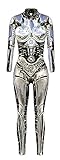 FEOYA Skelett Kostüm Damen Herren Halloween Kostüme Cosplay Overall Bodysuit Halloween Kostüm...