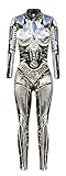 FEOYA Skelett Kostüm Damen Herren Halloween Kostüme Cosplay Overall Bodysuit Halloween Kostüm...