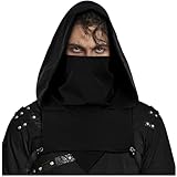 keland Cyberpunk Schurke Gugel Kapuzenschal Gothic Kapuzenumhang Hut für Halloween Ninja Cosplay...
