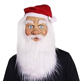 Funjoyz Weihnachtsmaske,Weihnachtsmann Maske,Weihnachten Latex Maske,3D-Universalmaske für...