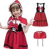 Antsparty Rotkäppchen Kostüm für Kinder, Mädchen Karneval Rotkäppchen Kostüm mit...