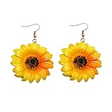 1 Paar Sonnenblumen baumeln Ohrring Acryl Chrysantheme Ohrring einfache Haken Ohrring für Frauen...