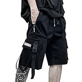 XYXIONGMAO Techwear Cargo-Shorts für Herren, Cyberpunk, Hip-Hop, Gothic, japanische Streetwear,...