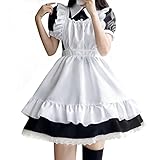 Aurueda French Maid Dress Cosplay Anime Halloween Kostüm Maid Outfit Niedliche Maid Kostüm Set mit...