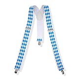 bayerische Hosenträger BAVARIA 1 mit bayerischer Raute blau/weiß für Oktoberfeste Fasching...