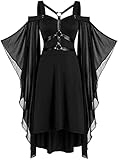 chuangminghangqi Halloween Karneval Kleid Damen 80er Jahre Mittelalter Kleidung Teufel Vampir...