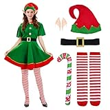 GTJEOI Weihnachtself Kostüm Set (160)