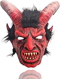 Lucifer Maske Gruseliger Demon Krampus Ziege Kopfbedeckung Erwachsene Cosplay Kostüm Halloween...