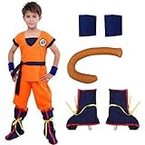 Claofoc Goku Kostüm für Kinder, Dragon Z Anime Cosplay Outfits Halloween Son Goku Kostüm Cartoon...