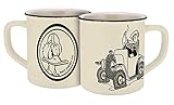 Disney Donald Duck Tasse im Auto Vintage - Creme/schwarz, Bedruckt, 100% Keramik, Fassungsvermögen...