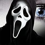 VORAE Halloween Ghostface Maske Geist Scream Maske Latex Adult Ghost Face Mask für Karneval,...