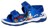 Sonic The Hedgehog Sport Sandalen für Jungen Sega Open Toe Easy Fasten Sliders Sommerschuhe, blau,...