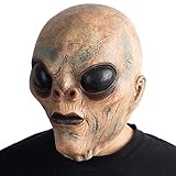 CreepyParty Alien Maske ET Grusel Latex Vollkopf Masken Gruseliger Horror Masken für Halloween...