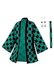 Taeyue Anime Kamado Tanjirou Cosplay Kostüm Halloween Karneval Cosplay Mantel Anzug Kimono Jacke...