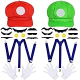 Orgoue Super Bros Kostüm, Super Bros Halloween Kostüm Herren Super Bros Faschingskostüme Damen...
