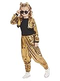 Smiffys Kostüm 80er-Jahre Hammerzeit, Gold, Oberteil, Hose und Jacke