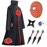 Akatsuki Mantel für Kinder Erwachsener Unisex Cosplay Kostüm, Cosplay Halloween Weihnachten Party...