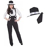 Fun Shack Mafia Kostüm Damen, Mafia Outfit Damen, Gangsterbraut Kostüm Damen, Gangster Kostüm...