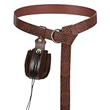 CIATBYYJ 2 Stück Mittelalterlicher Wikingergürtel mit Kunstledertasche, Vintage Renaissance...