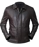Fashion_First Indiana Jones Herren Lederjacke Vintage Braun Gr. S, braun