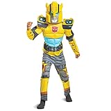 Bumblebee Costume, Muscle Transformer Costumes for Boys, Padded Character Jumpsuit, Kids Size Small...