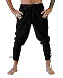 YAOHUOLE Piratenhose Herren Kostüm Wikinger Renaissance Steampunk Freizeithose Herren Renaissance...