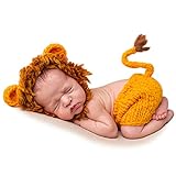 Adorel Baby Fotoshooting Kostüme Set Tiere Gelb Löwe Mütze & Hosen