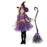 Spooktacular Creations Orange und Lila Hexenkostüm für Mädchen Halloween-Dress Up, Rollenspiel,...