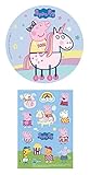 Dekozauber24 2er Set Peppa Wutz Essbarer Tortenaufleger + 13x Muffinaufleger, Tortendeko...
