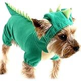 DELIFUR Dinosaurier Hund Halloween Kostüm Haustier Dino Hoodie für kleine und mittlere Hunde...