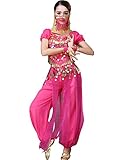 Astage Damen Bellydance Tribal Bauchtanzkostüm Halloween Festival Show Kostüme Hotpink