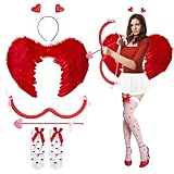 Byhsoep Amor Kostüm,Romantische Amor Kostüm Accessoires mit 60cm Flügel Engel,Cupid Pfeil und...
