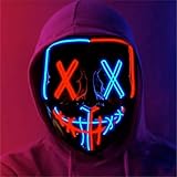 FASCHINFEVER LED Purge Maske - Kostümmaske steuerbar für Halloween, Fasching & Karneval als...