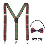 W WIDMANN MILANO Party Fashion 68551 - Verkleidungsset Nerd, Hosenträger, Fliege und Brille,...
