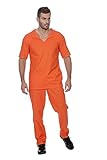 TH-MP Sträfling Häftling orange Damenkostüm Herrenkostüm Fasching Mottoparty Paarkostüm...