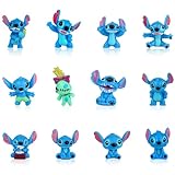Powmag 12pcs Tortendeko Figuren, Stitch-Figuren-Set Deko Geburtstag, Stit-ch und Lilo Tortendeko...