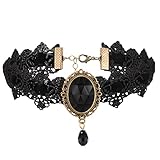 Jadive Schwarz Choker Gothic Spitze Halsband Halskette Strass Tattoo Halsband Kragen Punk Spitze...